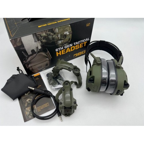 6TH GEN TACTICAL HEADSET тактическая гарнитура, звукосниматель и шумоподавление, активные в Пензе