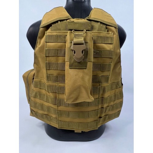 Тактический разгрузочный жилет «5 / пять карманов» с подсумками Tactical Molle Plate Carrier для съемных бронепластин в Пензе