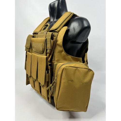 Тактический разгрузочный жилет «5 / пять карманов» с подсумками Tactical Molle Plate Carrier для съемных бронепластин в Пензе